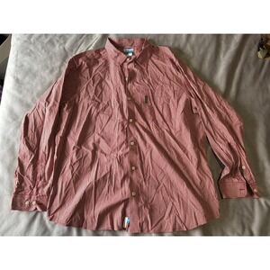 Columbia Mens XXL Red Gingham Check Long Sleeve Button Down Shirt Outdoor Hiking